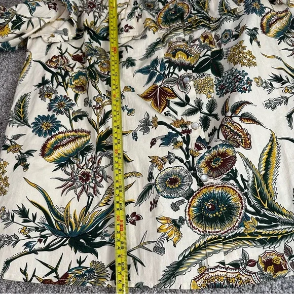 Tuckernuck Floral Ruffle Blouse - Cream and Green - Picture 14 of 16